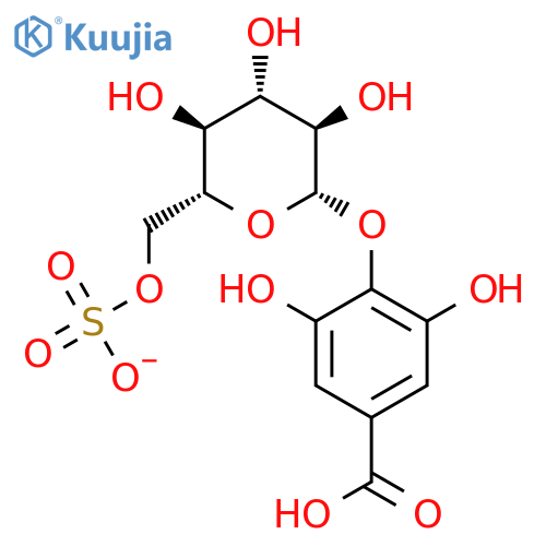 4-carboxy-2,6-dihydroxyphenyl 6-O-sulfonato-beta-D-glucopyranoside structure