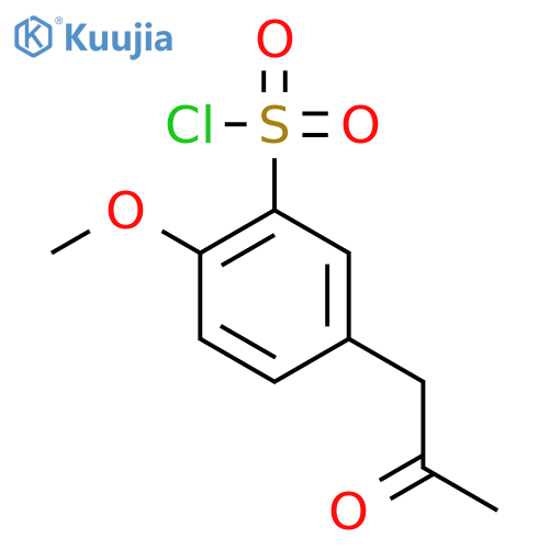 Benzenesulfonylchloride, 2-methoxy-5-(2-oxopropyl)- structure