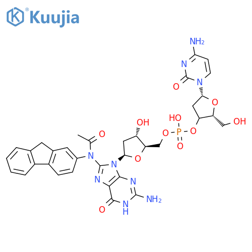 2'-deoxycytidylyl-(3--5)-2'-deoxy-8-(N-fluoren-2-ylacetamido)guanosine structure