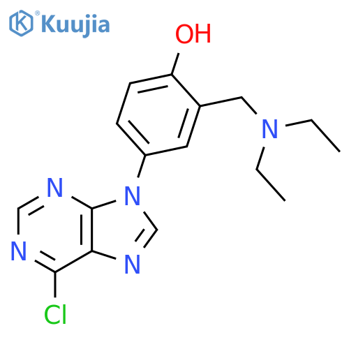 4-(6-chloro-9H-purin-9-yl)-2-(diethylamino)methylphenol structure