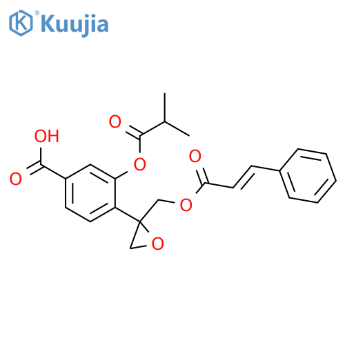 Benzoic acid, 3-(2-methyl-1-oxopropoxy)-4-[2-[[[(2E)-1-oxo-3-phenyl-2-propenyl]oxy]methyl]oxiranyl]- (9CI) structure