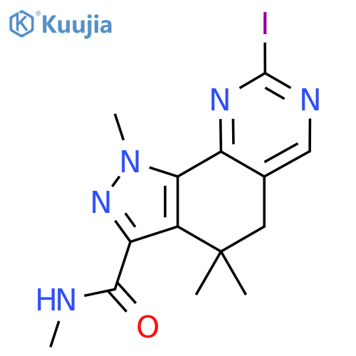 8-Iodo-1,4,4-trimethyl-4,5-dihydro-1h-pyrazolo[4,3-h]quinazoline-3-carboxylic acid methylamide structure