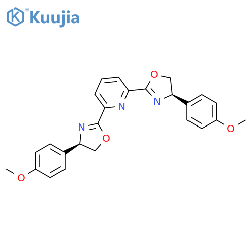 Pyridine, 2,6-bis[(4R)-4,5-dihydro-4-(4-methoxyphenyl)-2-oxazolyl]- structure