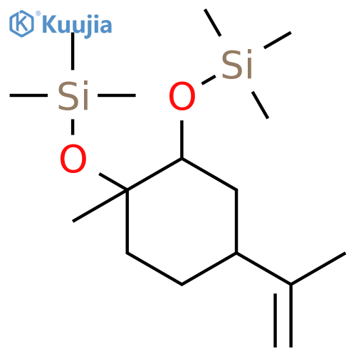 {[1-methyl-4-(prop-1-en-2-yl)cyclohexane-1,2-diyl]bis(oxy)}bis(trimethylsilane) structure