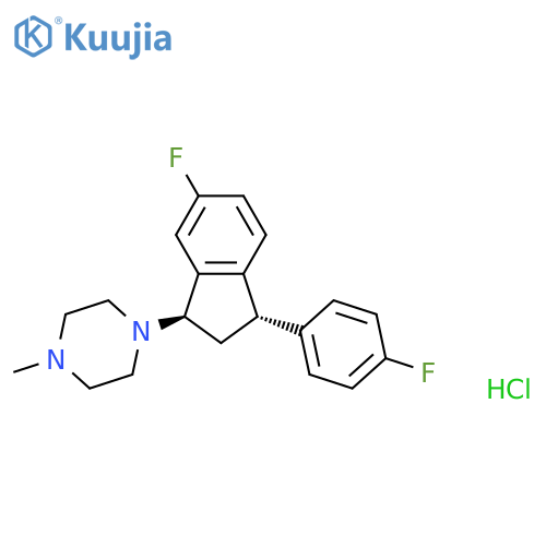 Piperazine, 1-[(1R,3S)-6-fluoro-3-(4-fluorophenyl)-2,3-dihydro-1H-inden-1-yl]-4-methyl-, dihydrochloride (9CI) structure