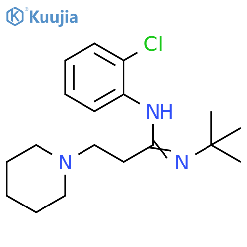 1-Piperidinepropanimidamide, N-(2-chlorophenyl)-N'-(1,1-dimethylethyl)- structure