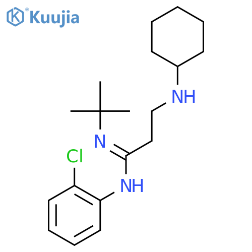 Propanimidamide,N-(2-chlorophenyl)-3-(cyclohexylamino)-N'-(1,1-dimethylethyl)- structure