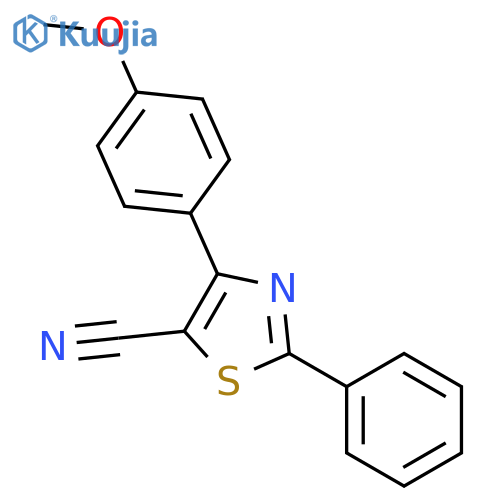 5-Thiazolecarbonitrile, 4-(4-methoxyphenyl)-2-phenyl- structure