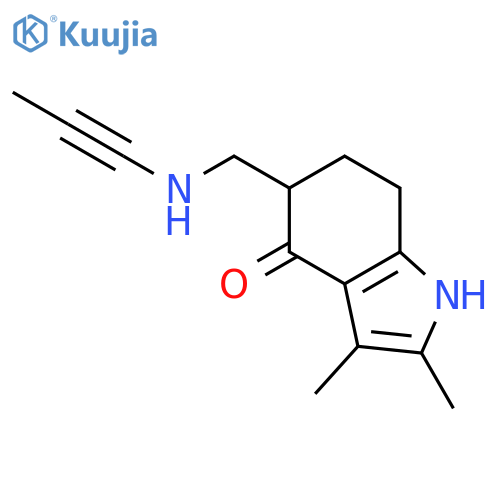 4H-Indol-4-one,1,5,6,7-tetrahydro-2,3-dimethyl-5-[(1-propyn-1-ylamino)methyl]- structure