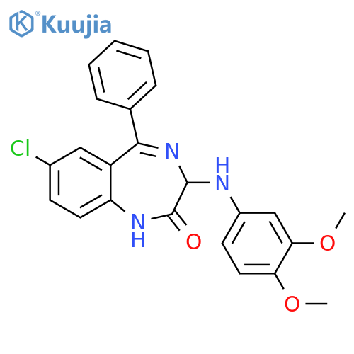 2H-1,4-Benzodiazepin-2-one,7-chloro-3-[(3,4-dimethoxyphenyl)amino]-1,3-dihydro-5-phenyl- structure
