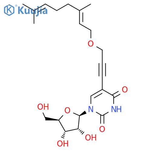 Uridine, 5-[3-[[(2E)-3,7-dimethyl-2,6-octadienyl]oxy]-1-propynyl]- structure