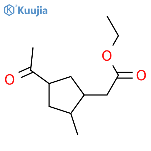 Cyclopentaneaceticacid, 4-acetyl-2-methyl-, ethyl ester structure