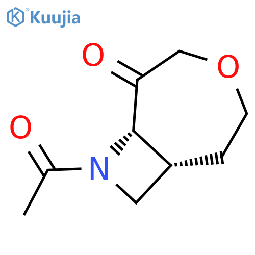 4-Oxa-8-azabicyclo[5.2.0]nonan-6-one, 8-acetyl-, (1R,7S)-rel- structure