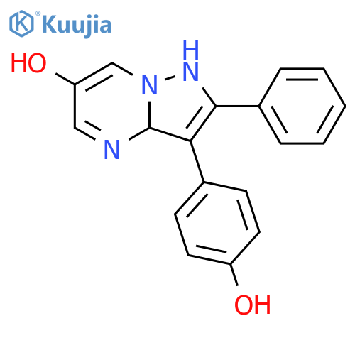 Pyrazolo[1,5-a]pyrimidin-6-ol, 1,3a-dihydro-3-(4-hydroxyphenyl)-2-phenyl- structure