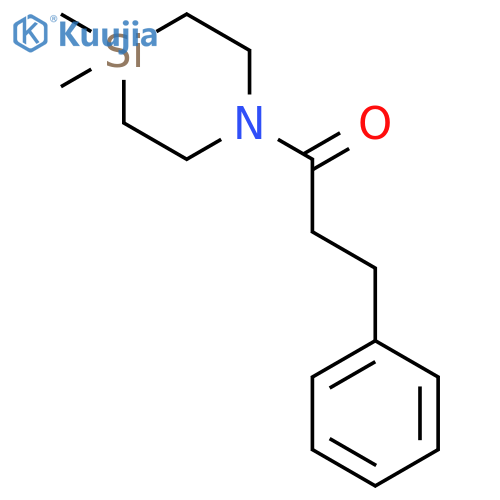 1-AZA-4-SILACYCLOHEXANE, 4,4-DIMETHYL-1-(1-OXO-3-PHENYLPROPYL)- structure