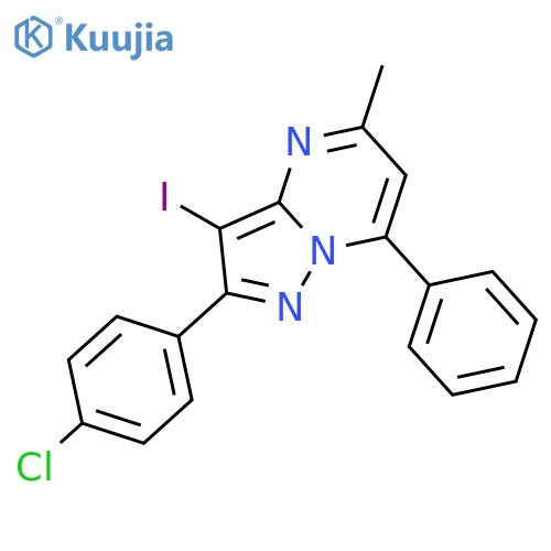 Pyrazolo[1,5-a]pyrimidine, 2-(4-chlorophenyl)-3-iodo-5-methyl-7-phenyl- structure