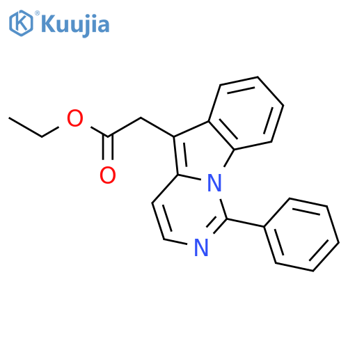 Pyrimido[1,6-a]indole-5-acetic acid, 1-phenyl-, ethyl ester structure