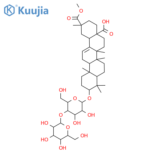 (3beta)-3-{[4-O-(beta-D-galactopyranosyl)-beta-D-galactopyranosyl]oxy}-30-methoxy-30-oxoolean-12-en-28-oic acid structure