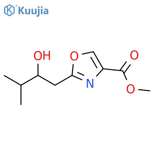 4-Oxazolecarboxylic acid, 2-(2-hydroxy-3-methylbutyl)-, methyl ester structure