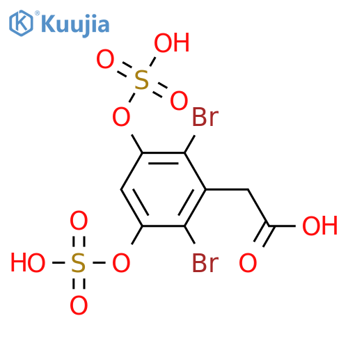 2,6-Dibromo-3,5-dihydroxyphenylacetic acid; Di-O-sulfate structure