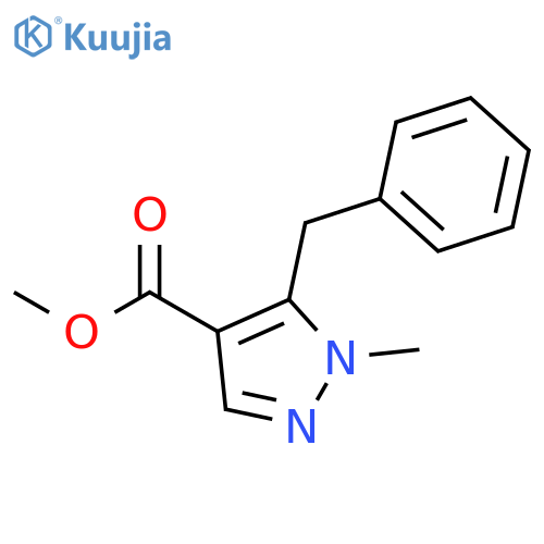 1H-PYRAZOLE-4-CARBOXYLIC ACID, 1-METHYL-5-(PHENYLMETHYL)-, METHYL ESTER structure