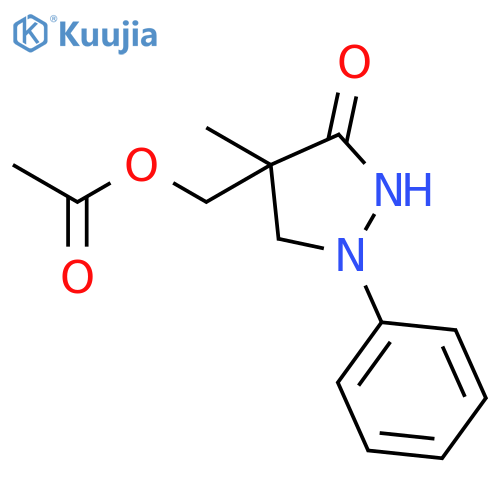 (4-Methyl-3-oxo-1-phenylpyrazolidin-4-yl)methyl acetate structure