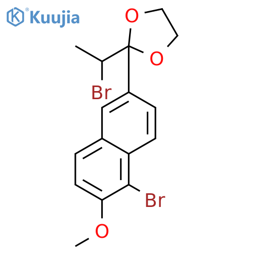 2-(5-bromo-6-methoxynaphthalen-2-yl)-2-(1-bromoethyl)-1,3-dioxolane structure