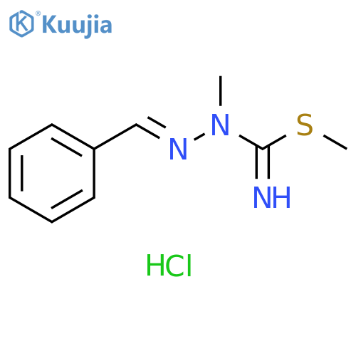 Hydrazinecarboximidothioic acid, 1-methyl-2-(phenylmethylene)-, methyl ester, hydrochloride (1:1) structure