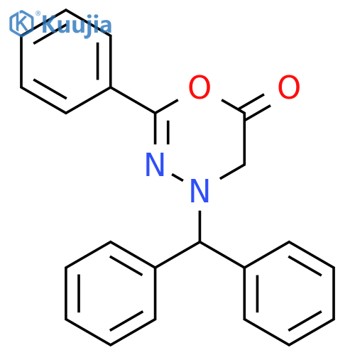 6H-1,3,4-Oxadiazin-6-one, 4-(diphenylmethyl)-4,5-dihydro-2-phenyl- structure