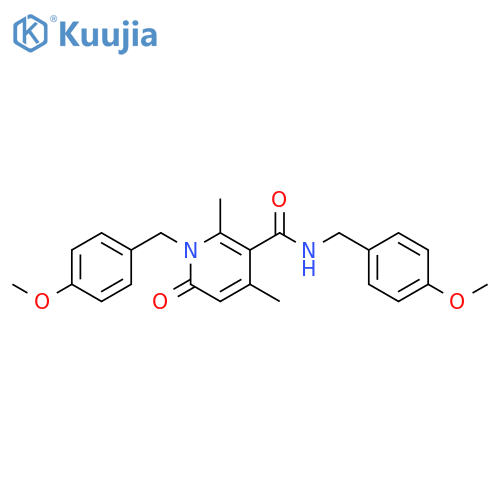3-Pyridinecarboxamide,1,6-dihydro-N,1-bis[(4-methoxyphenyl)methyl]-2,4-dimethyl-6-oxo- structure