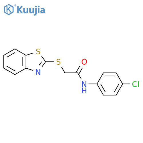 2-(1,3-benzothiazol-2-ylsulfanyl)-N-(4-chlorophenyl)acetamide structure