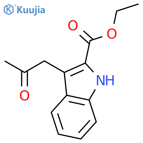1H-INDOLE-2-CARBOXYLIC ACID, 3-(2-OXOPROPYL)-, ETHYL ESTER structure