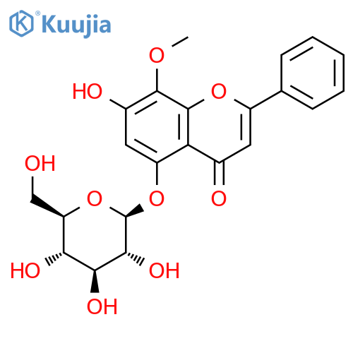 4H-1-Benzopyran-4-one, 5-(beta-D-glucopyranosyloxy)-7-hydroxy-8-methox y-2-phenyl- structure