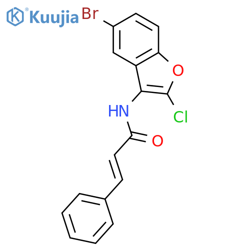 2-Propenamide, N-(5-bromo-2-chloro-3-benzofuranyl)-3-phenyl-, (2E)- structure