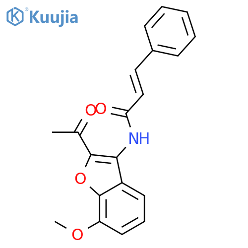2-Propenamide, N-(2-acetyl-7-methoxy-3-benzofuranyl)-3-phenyl-, (2E)- structure