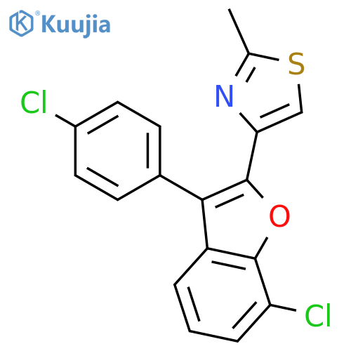 Thiazole, 4-[7-chloro-3-(4-chlorophenyl)-2-benzofuranyl]-2-methyl- structure
