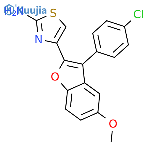 2-THIAZOLAMINE, 4-[3-(4-CHLOROPHENYL)-5-METHOXY-2-BENZOFURANYL]- structure