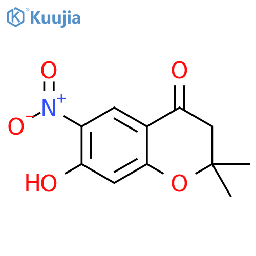 4H-1-Benzopyran-4-one, 2,3-dihydro-7-hydroxy-2,2-dimethyl-6-nitro- structure