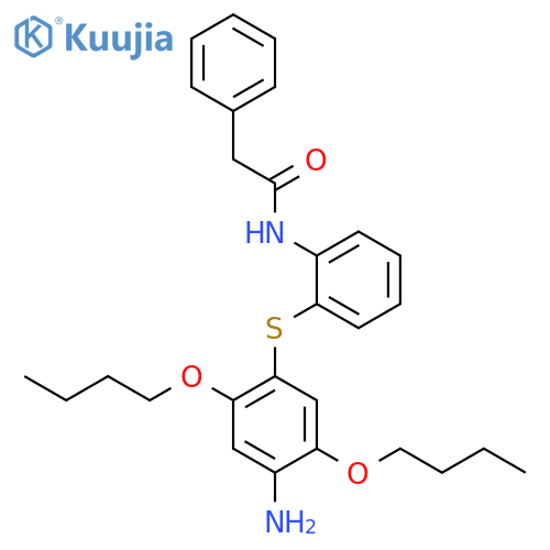 Benzeneacetamide, N-[2-[(4-amino-2,5-dibutoxyphenyl)thio]phenyl]- structure