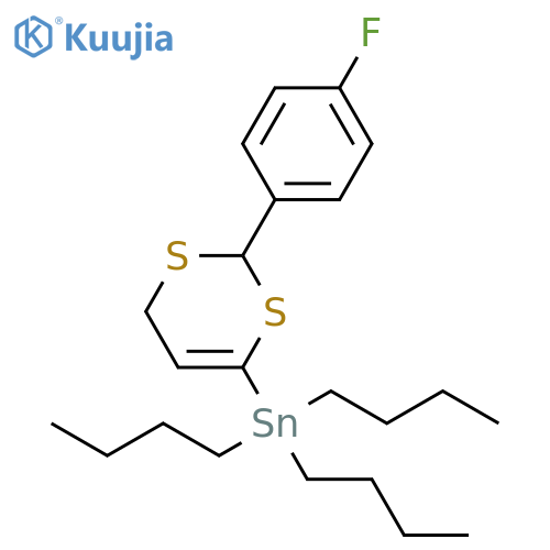 STANNANE, TRIBUTYL[2-(4-FLUOROPHENYL)-4H-1,3-DITHIIN-6-YL]- structure