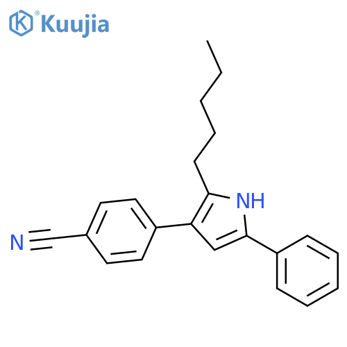 Benzonitrile, 4-(2-pentyl-5-phenyl-1H-pyrrol-3-yl)- structure