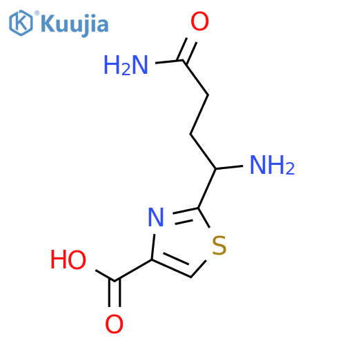 4-Thiazolecarboxylic acid, 2-(1,4-diamino-4-oxobutyl)- structure