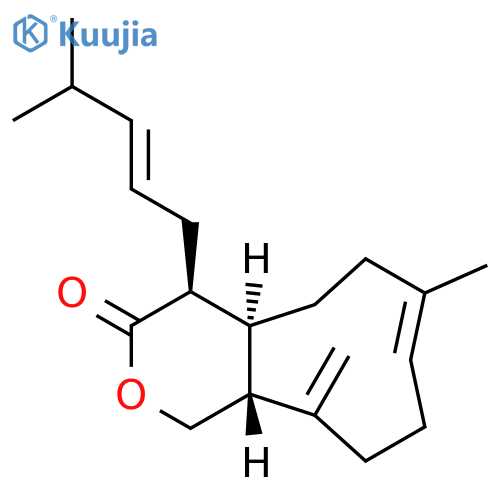 Cyclonona[c]pyran-3(1H)-one, 4,4a,5,6,9,10,11,11a-octahydro-7-methyl-11-methylene-4-[(2E)-4-methyl-2-penten-1-yl]-, (4S,4aS,7E,11aR)- structure