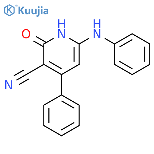 3-Pyridinecarbonitrile, 1,2-dihydro-2-oxo-4-phenyl-6-(phenylamino)- structure