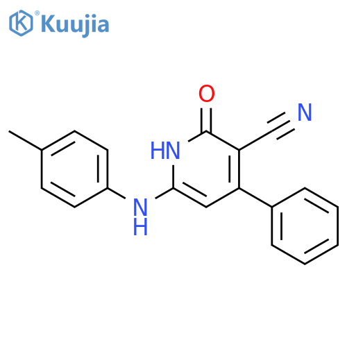 3-Pyridinecarbonitrile,1,2-dihydro-6-[(4-methylphenyl)amino]-2-oxo-4-phenyl- structure