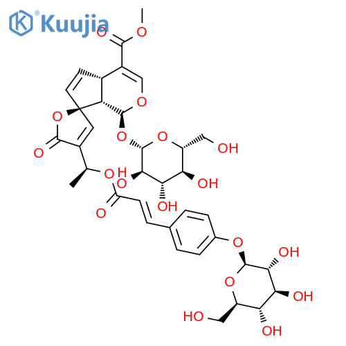 Spiro[cyclopenta[c]pyran-7(1H),2'(5'H)-furan]- 4-carboxylic acid,1-(&acirc;-D-glucopyranosyloxy)- 4'-[1-[[3-[4-(&acirc;-D-glucopyranosyloxy)phenyl]- 1-oxo-2-propenyl]oxy]ethyl]-4a,7a-dihydro- 5'-oxo-,methyl ester,[1S-[1R,4aR,7R[R*(E)],7aR]]- structure