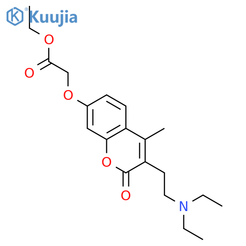 ethyl 2-({3-2-(diethylamino)ethyl-4-methyl-2-oxo-2H-chromen-7-yl}oxy)acetate structure