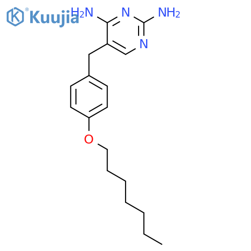 2,4-Pyrimidinediamine, 5-[[4-(heptyloxy)phenyl]methyl]- structure
