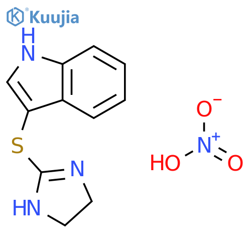 1H-INDOLE, 3-[(4,5-DIHYDRO-1H-IMIDAZOL-2-YL)THIO]-, MONONITRATE structure