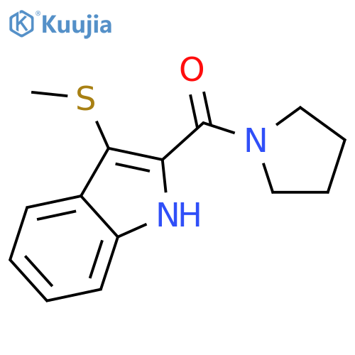 Pyrrolidine, 1-[[3-(methylthio)-1H-indol-2-yl]carbonyl]- structure